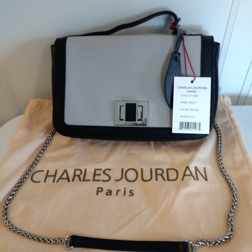 Charles Jourdan black and gray crossbody